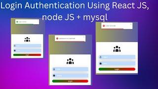 User Authentication using ReactJS, NodeJS and Mysql.