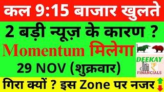 कल 9:15 बाजार खुलते Nifty Prediction For Tomorrow Banknifty Friday 29 November Market Prediction