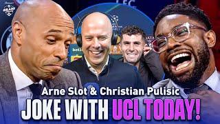 Slot & Pulisic joke with Micah, Titi & Carra after their UCL wins! | UCL Today | CBS Sports