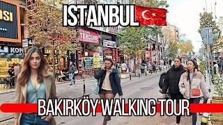 Turkey  Istanbul Bakirkoy 4K Walking Tour 2024 | Local Bazaar, Food Center, Cafes, Markets & Malls