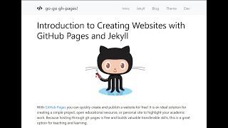 Go Go GH-Pages! Creating Websites with GitHub Pages and Jekyll (part 1)