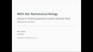 MATH 360 - Lecture 5 - Bifurcations and chaos