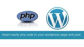 Insert easily php code  in your wordpress   page and post