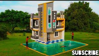 [Full Video] Building Creative A Modern 3-Story Mud Villa House With Swimming Pool By Ancient Skills