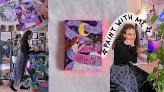 How I paint with acrylics on canvas step by step  Painting on a mini canvas “Women* are Magic”