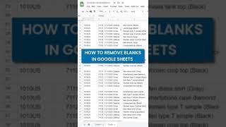 How To Delete Blank Rows In Google Sheets #shorts