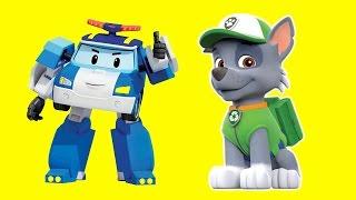 Поли Робокар Poli Robocar и Щенячий Патруль Paw patrol. Рокки помогает Поли. Rocky help Poli