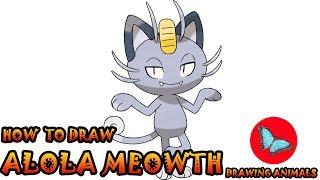 How To Draw Alola Meowth Pokemon | Drawing Animals