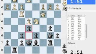 Chess World.net: LIVE Blitz #1651 vs PrincePanic (IM) 2335 - Sicilian: Canal-Sokolsky (B51)