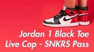 Jordan 1 Satin Black Toe Live Cop - SNKRS Pass #suprattle