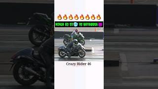 Ninja H2 SX  Vs Hayabusa  #h2sx #bmws1000rr #crazyrider46 #shorts