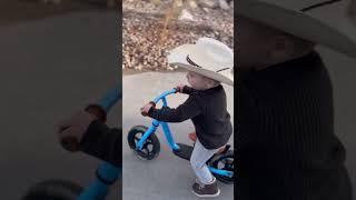 Just a cowboy on his steel horse I want to always remember him this way! ️ #childrensbicycle