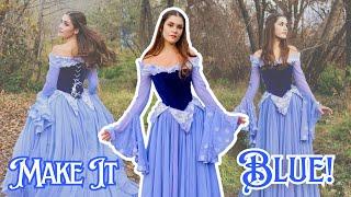 I Made Aurora's Dress in BLUE! | Sleeping Beauty Ballgown Dress DIY