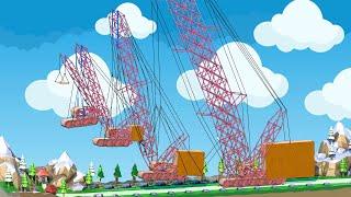 A crane, lifting a crane, lifting a crane, lifting a crane... Poly Bridge 2