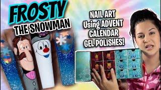 FROSTY the SNOWMAN ️️ NAIL ART using NAILZBYDEV ADVENT CALENDAR GEL POLISHES! Full Tutorial!