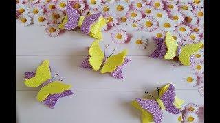 Бабочки из глиттерного фоамирана канзаши мк /Butterflies by foamiran/Mariposas de foamiran