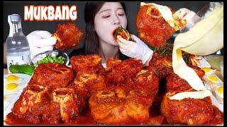 ASMR MUKBANG | Spicy Braised Beef Feet  Spicy Green Onion Kimchi & Rice Balls & Cheese & Fried Eggs