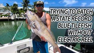 Fishing in 500 ft with NO Electric Reel! (Searching for Tilefish Record)