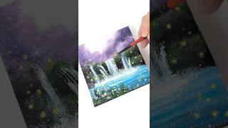 Falls🩵 폭포 그리기🩵 #painting #relaxing #아크릴화
