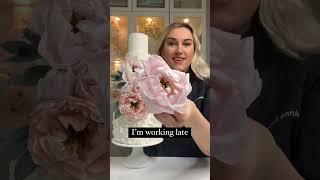 How to decorate a wedding cake #shorts #cakedecorating #homebaker #weddingcake #waferpaper