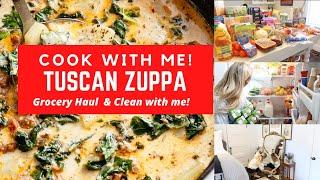 COOK WITH ME// TUSCAN ZUPPA // GROCERY HAUL // CLEAN WITH ME // ALL THE THINGS // Lauren Nicholsen