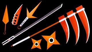 06 Origami Ninja Weapons & Craft || Katana/Kunai/Knife/Origami Ninja Star/Scythe