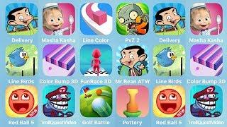 Special Delivery, Masha Kasha, Line Color, PvZ 2, Line Birds, Color Bump 3D, Fun Race 3D, Mr Bean