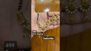 nallapusalu chain with earrings set reasonable prices  order what's up to 7095123899