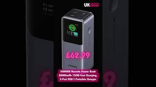 UGREEN Nexode Power Bank 20000mAh 130W Fast Charging, 3-Port USB C Portable Charger £62.99 