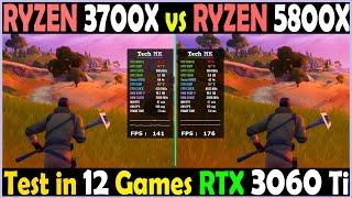 Ryzen 7 5800X vs. Ryzen 7 3700X - RTX 3060 Ti | Test in 12 Games at 1080p - Tech MK