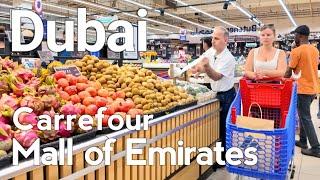 Dubai [4K] Carrefour Hypermarket, Mall of the Emirates Walking Tour 