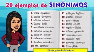 20 ejemplos de sinónimos | Examples of synonyms