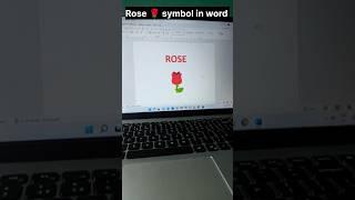 Rose  symbol shortcut key in word computer shortcut key #viral #trending #roseday  #shorts