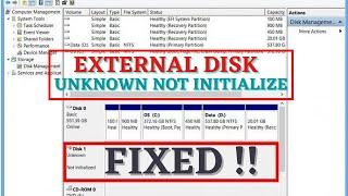 External disk unknown- Not initialise error