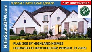 Plan 208 by Highland Homes in Lakewood At Brookhollow in Prosper, TX Video Tour Prosper ISD