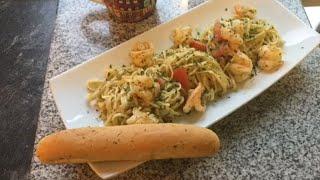 How to make Shrimp Pasta Linguine with Pesto sauce 