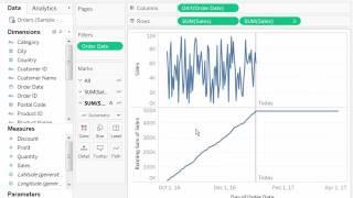 How to exclude null values from running total in Tableau