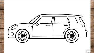 How To Draw Mini clubman F54 CAR  || Easy Car Drawing tutorial Step by the