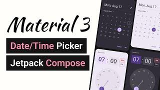 Implement Material 3 Date/Time Pickers with Jetpack Compose! - Android Studio Tutorial