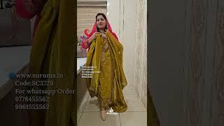 SC3729- PARTY WEAR FANTI SILKY FABRIC JERRY WORK AND MIRROR WORKED CHURIDHAR SET