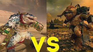 Благословенный кроксигор vs Минотавры: Total War Warhammer 2. тесты юнитов v1.7.0.