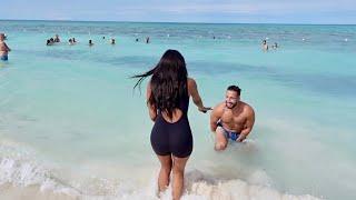 DISSOLVING SWIM TRUNKS PRANK ON MY HUSBAND... ( IN JAMAICA)