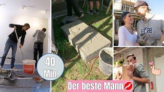 Bauvlog N°55 | Fassade dämmen | Spaß bei IKEA  | Wohnzimmer tapezieren