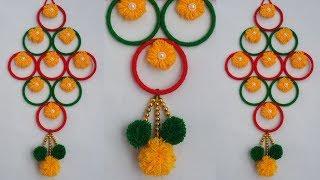 DIY: Old Bangles Reuse Idea!!! How to Make Beautiful Woolen & Bangles Hanging For Home Decoration!!