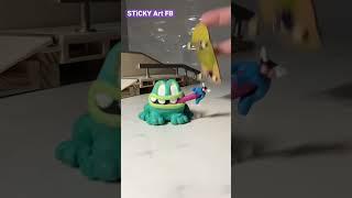 Slomo Kickflip Over STiCKY  Sculpture #satisfying #techdeck #art