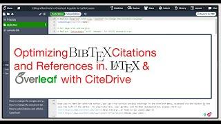 Optimizing BibTeX Citations and References in LaTeX & Overleaf/ShareLaTeX with CiteDrive