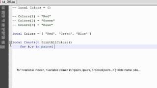 GMOD Lua Tutorial #005: Intro to Tables and the 'For' Loop