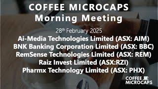 Coffee Microcaps Morning Meeting AIM, BBC, REM, RZI and PHX #coffeemicrocaps