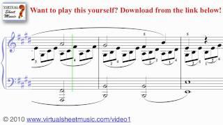 Beethoven's Moonlight Sonata piano sheet music - Video Score