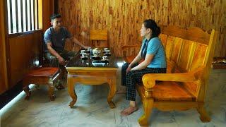 Super beautiful wooden furniture set created by the hands of a farmer and his wife | from 0 - 100%